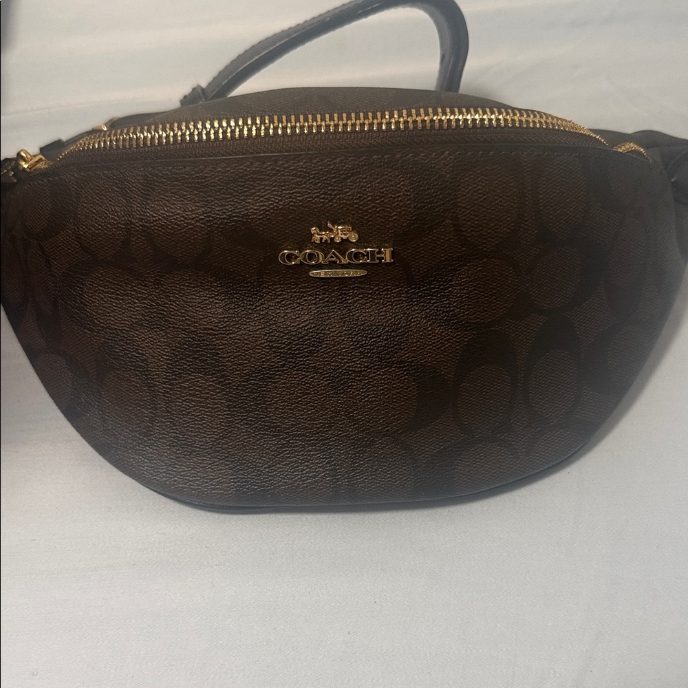 Coach Signature Dark Brown Crossbody Bag